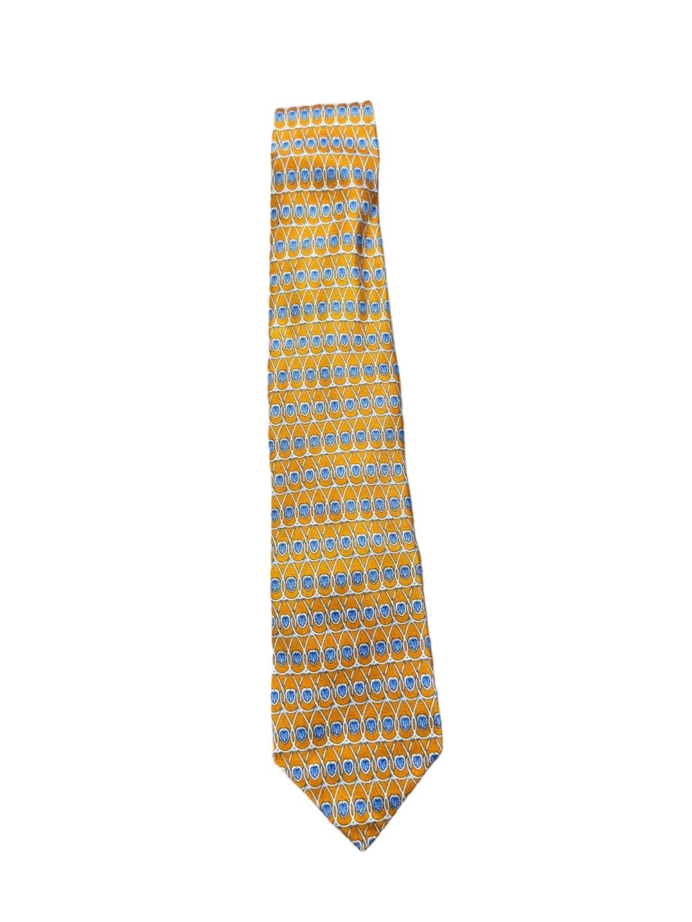 Richel Men's Silk Tie Orange Blue Pattern